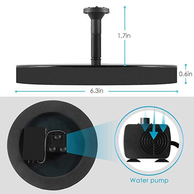 Solar Fountain  Outdoor Garden Classic Round - Gardening Grow