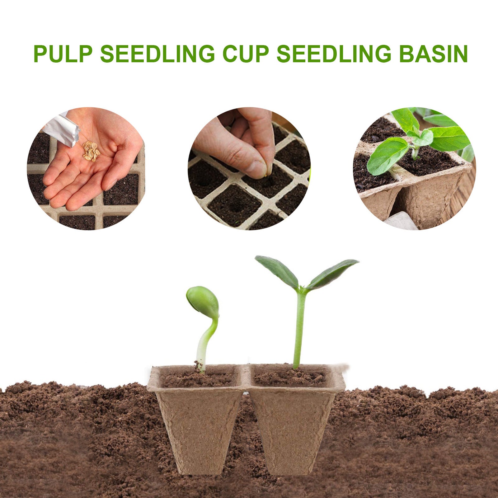 Biodegradable Eco-Friendly Pulp Seedling Nursery Pots 12-Hole - Gardening Grow