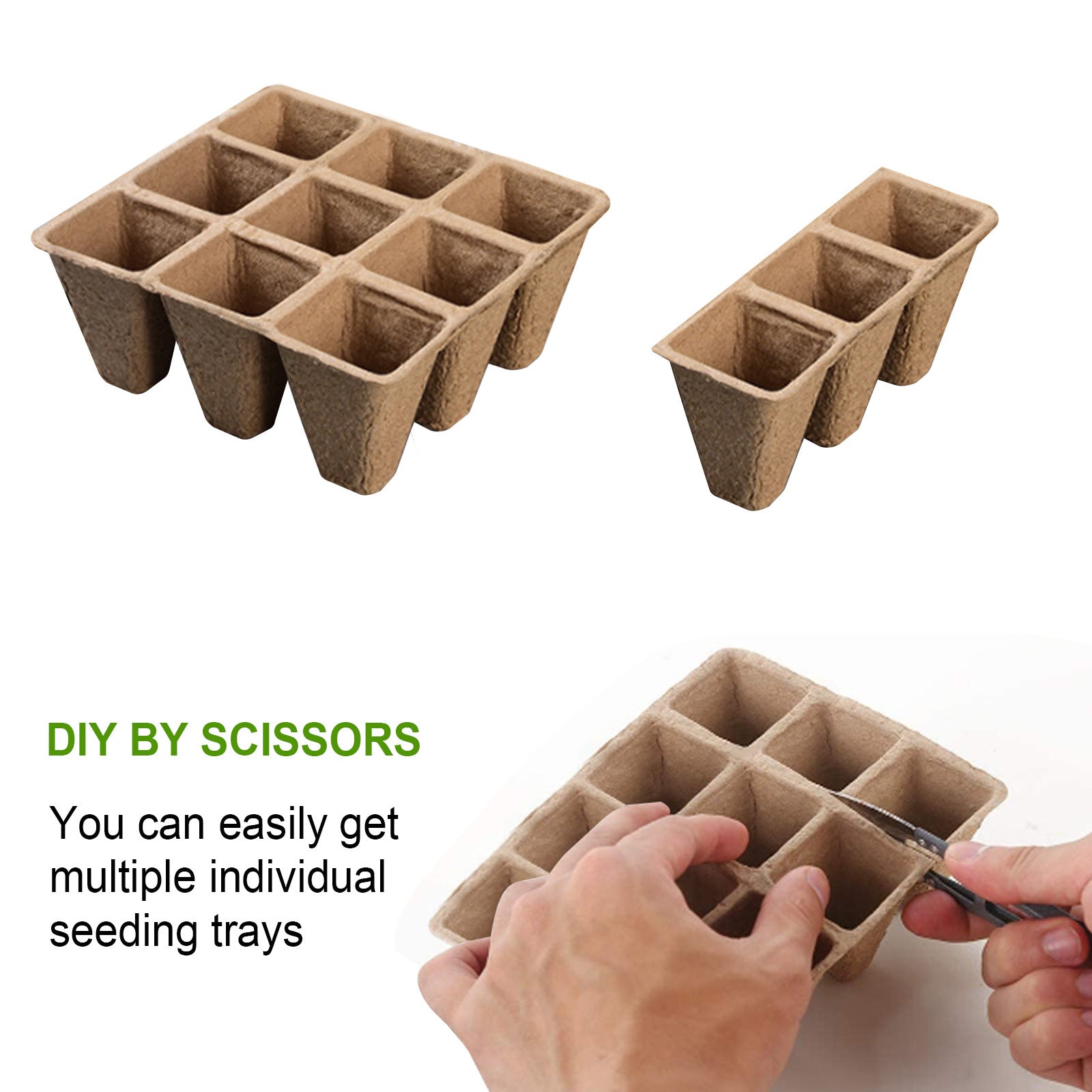 Biodegradable Eco-Friendly Pulp Seedling Nursery Pots 12-Hole - Gardening Grow