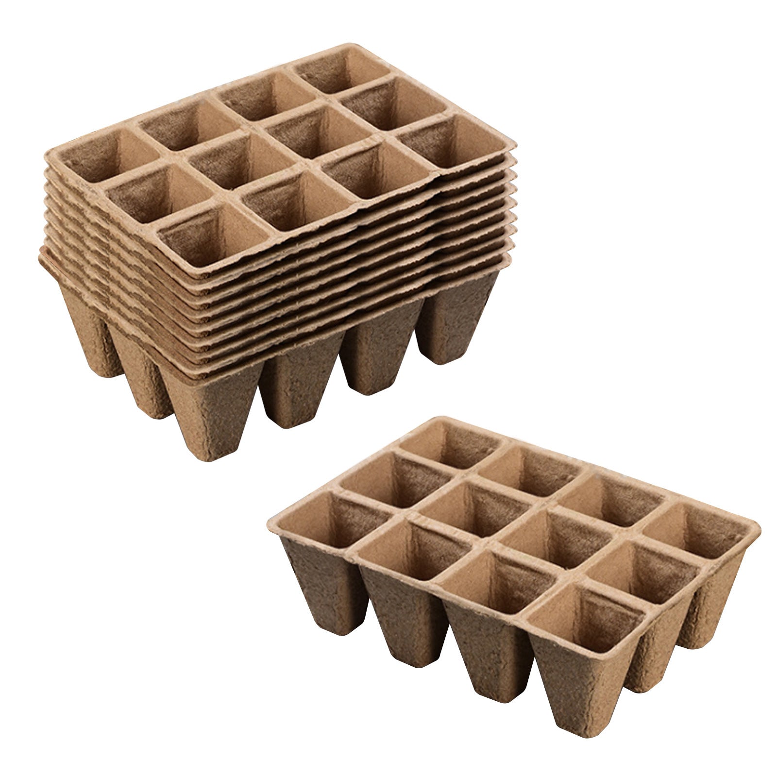 Biodegradable Eco-Friendly Pulp Seedling Nursery Pots 12-Hole - Gardening Grow