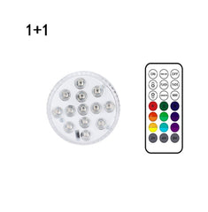 13 Led Submersible Light for Swimming Pool Garden Fountain Bathroom IP68 Waterproof Underwater Lamp with Suction Cup RF Remote - Gardening Grow