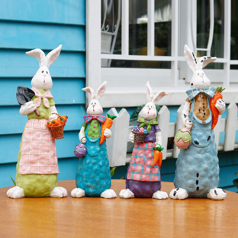 Easter Rabbit Decoration Realistic Rabbit Resin Crafts Garden Decoration Gardening Garden Decoration - Gardening Grow