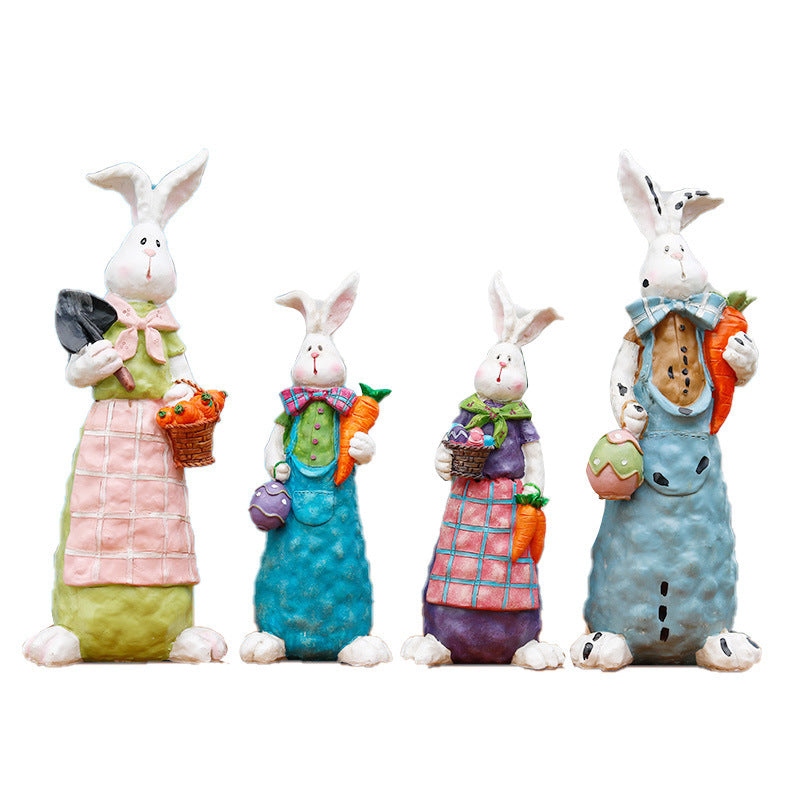 Easter Rabbit Decoration Realistic Rabbit Resin Crafts Garden Decoration Gardening Garden Decoration - Gardening Grow