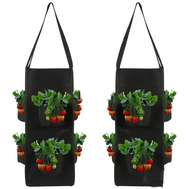 Strawberry Planting Bag Creative Multi-mouth Container Bag Grow Planter Pouch Root Plant Growing Pot Bag Side Home Garden Tool - Gardening Grow