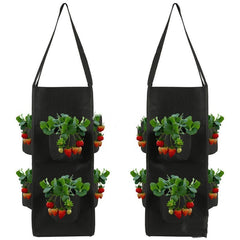 Strawberry Planting Bag Creative Multi-mouth Container Bag Grow Planter Pouch Root Plant Growing Pot Bag Side Home Garden Tool - Gardening Grow