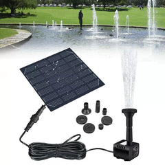 Solar Panel Powered Water Fountain Pool Pond Garden Water Sprinkler Sprayer with Water Pump & 3 Spray Heads - Gardening Grow