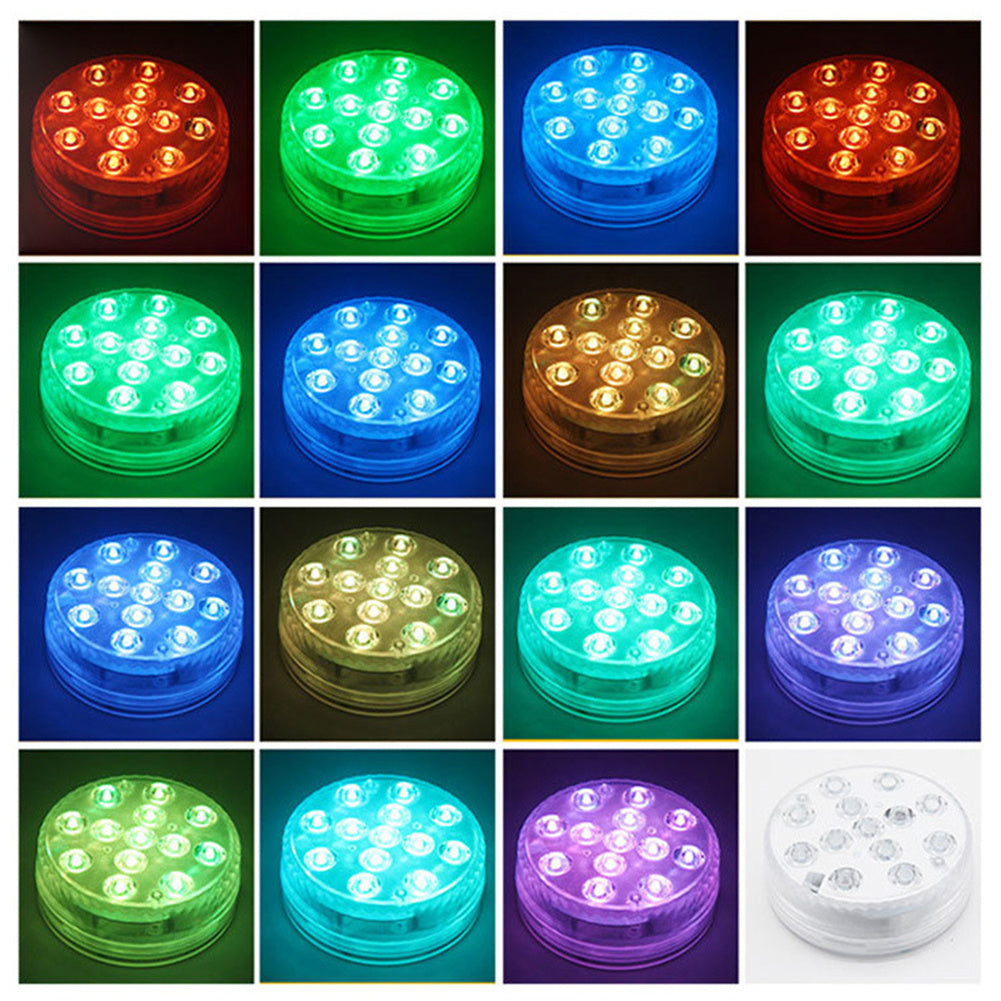 13 Led Submersible Light for Swimming Pool Garden Fountain Bathroom IP68 Waterproof Underwater Lamp with Suction Cup RF Remote - Gardening Grow