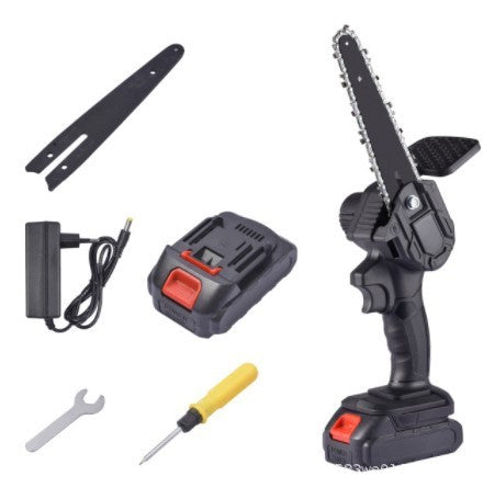 Mini 6 Inch Electric Chain Saw Cordless Chainsaw Felling Tree Felling Household Small Handheld Portable Lithium Electric Saw Electric Saw - Gardening Grow