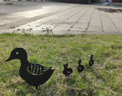 New Garden Decoration Iron Duck Family Grass Garden Decoration Metal Hollow Garden Decoration - Gardening Grow