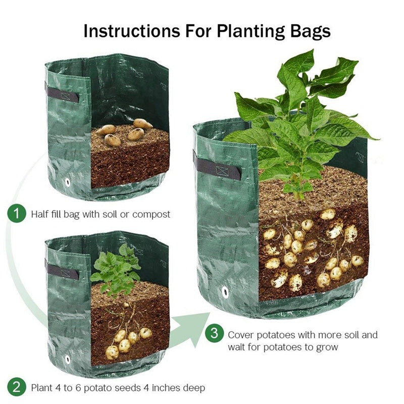 Potato Grow Bags Vegetable Planter Growing Bag DIY Fabric Grow Pot Outdoor Garden Pots Garden Tools Veget Garden - Gardening Grow