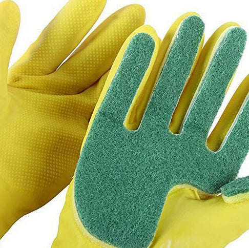 1 Pair Creative Home Washing Cleaning Gloves Garden Kitchen Dish Sponge Fingers Rubber Household Cleaning Gloves for Dishwashing - Gardening Grow