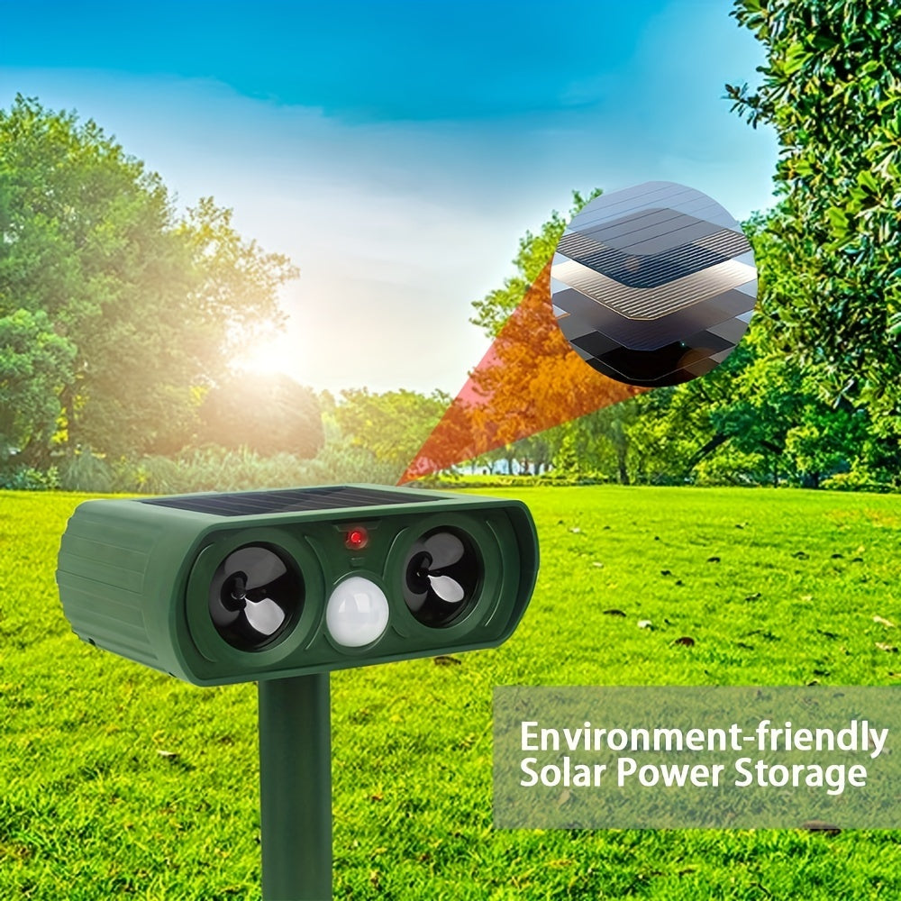 Animal Repellent, Solar Motion Sensor, Outdoor Farm, Garden, Courtyard Solar Power Ultrasonic Animal Repeller Pest Repellent Dog Cat Deer Raccoon - Gardening Grow