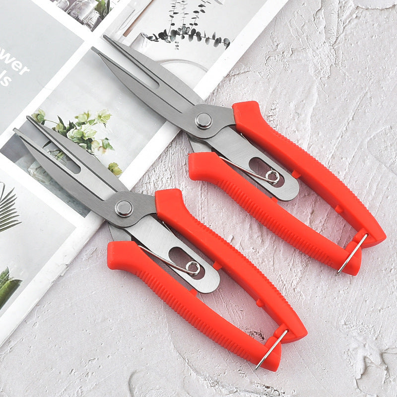 Stainless Steel Double-headed Garden Pruning Fruit And Vegetable Picking Scissors Bonsai Tool Flower Grafting Scissors - Gardening Grow