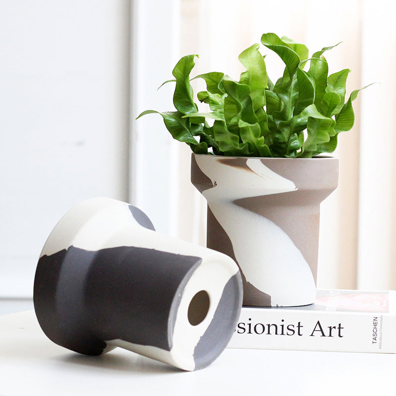 Creative Clashing Ceramic Succulent Fern Tuber Planters - Gardening Grow