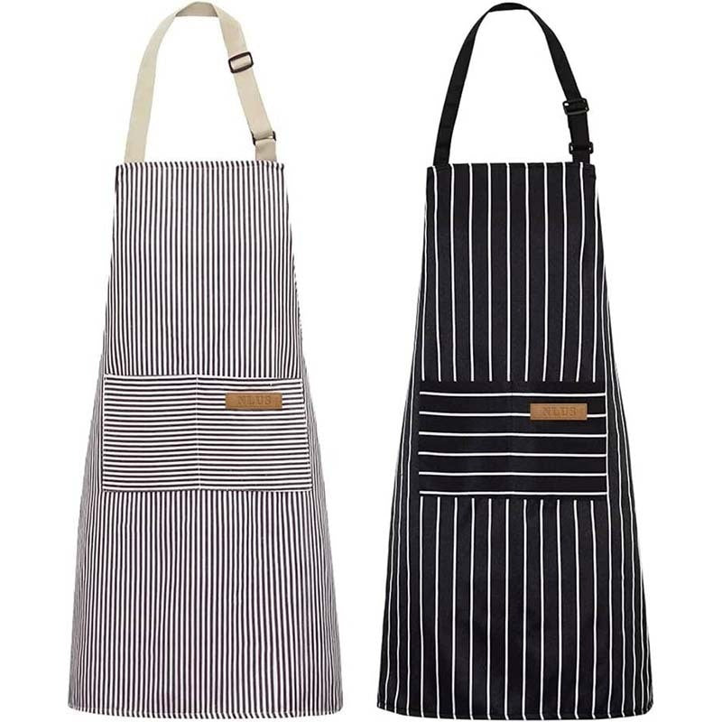 Halter Striped Polyester Restaurant Gardening Apron - Gardening Grow