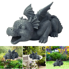 Creative Dinosaur Statue Cute Animals Resin Crafts Fountain Ornament For Home Garden Courtyard Decoration Xqmg Garden Statues - Gardening Grow