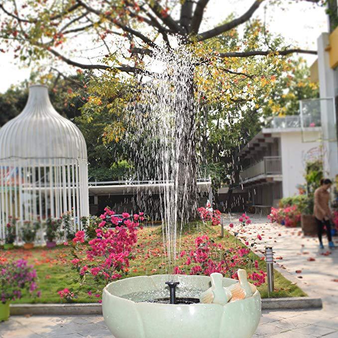 Solar Fountain  Outdoor Garden Classic Round - Gardening Grow