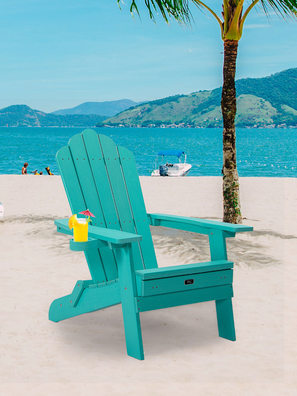 TALE Folding Adirondack Chair With Pullout Ottoman With Cup Holder, Oaversized, Poly Lumber,  For Patio Deck Garden, Backyard Furniture, Easy To Install,.Banned From Selling On Amazon - Gardening Grow