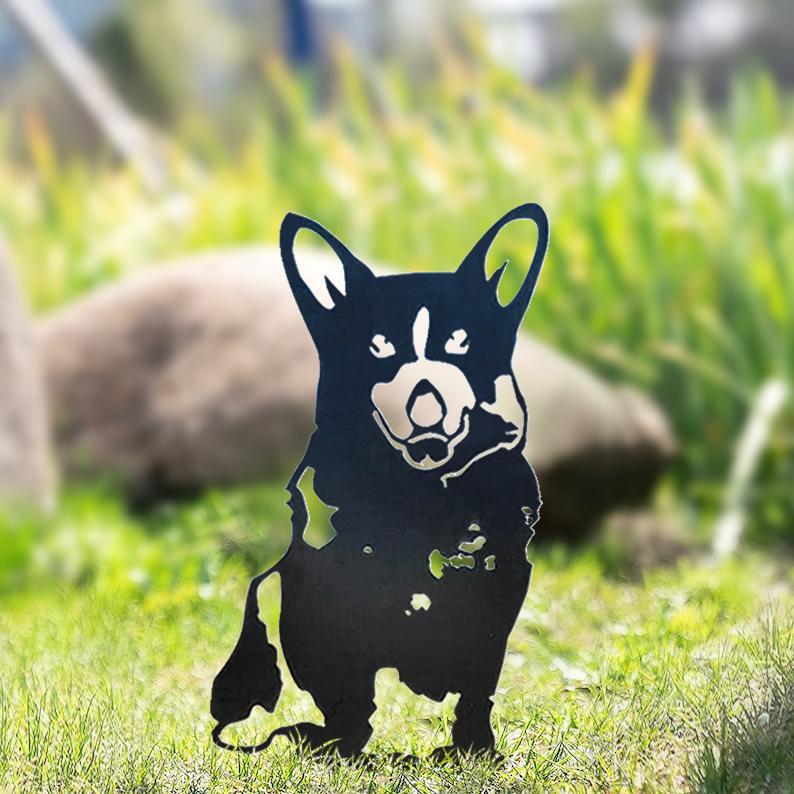 Metal Dog Silhouette Garden Patio Decoration - Gardening Grow