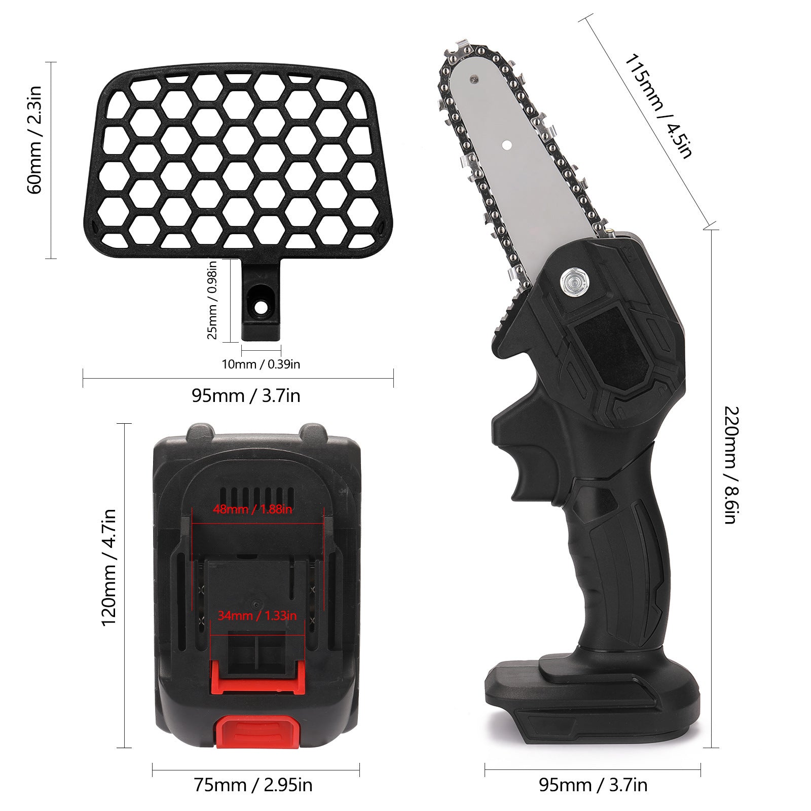 Portable Electric Chainsaw Handheld Electric Pruning Saw - Gardening Grow