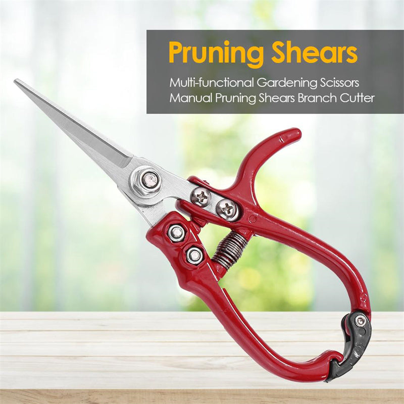 Multifunctional Garden Scissors Pruning Shears Manual With Safety Buckle Stainless Steel Spring Gardening Pruning Shear Branch Plant Cutter - Gardening Grow