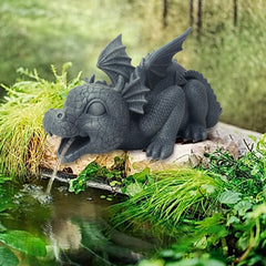 Creative Dinosaur Statue Cute Animals Resin Crafts Fountain Ornament For Home Garden Courtyard Decoration Xqmg Garden Statues - Gardening Grow