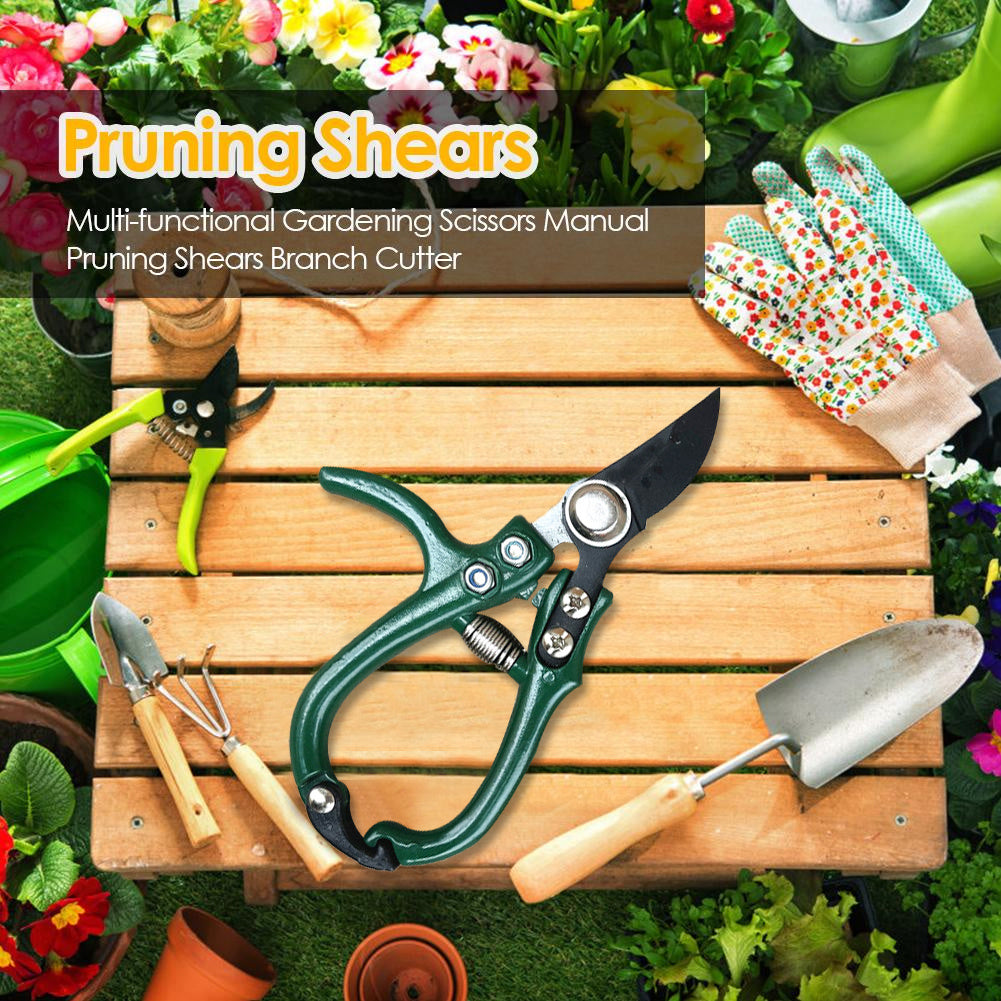 Multifunctional Garden Scissors Pruning Shears Manual With Safety Buckle Stainless Steel Spring Gardening Pruning Shear Branch Plant Cutter - Gardening Grow