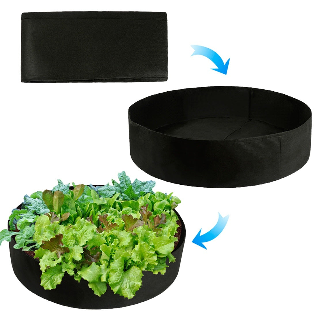 Garden Raised Bed Round Planting Container Grow Bags Fabric Planter Pot For Plants Nursery Pot - Gardening Grow