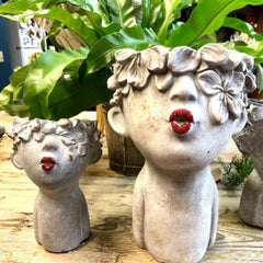 Resin Garden Faces Flower Pots Home Decor - Gardening Grow