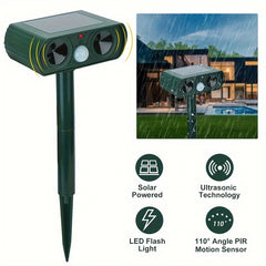 Animal Repellent, Solar Motion Sensor, Outdoor Farm, Garden, Courtyard Solar Power Ultrasonic Animal Repeller Pest Repellent Dog Cat Deer Raccoon - Gardening Grow