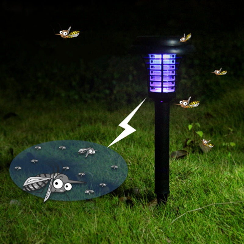 Solar Led Rechargeable Anti-Mosquito Lamp Electronic Fly Bug Zapper Insect Pest  Uv Trap Outdoor Garden Lawn Lamp - Gardening Grow