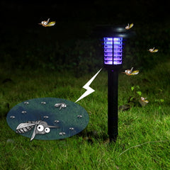 Solar Led Rechargeable Anti-Mosquito Lamp Electronic Fly Bug Zapper Insect Pest  Uv Trap Outdoor Garden Lawn Lamp - Gardening Grow