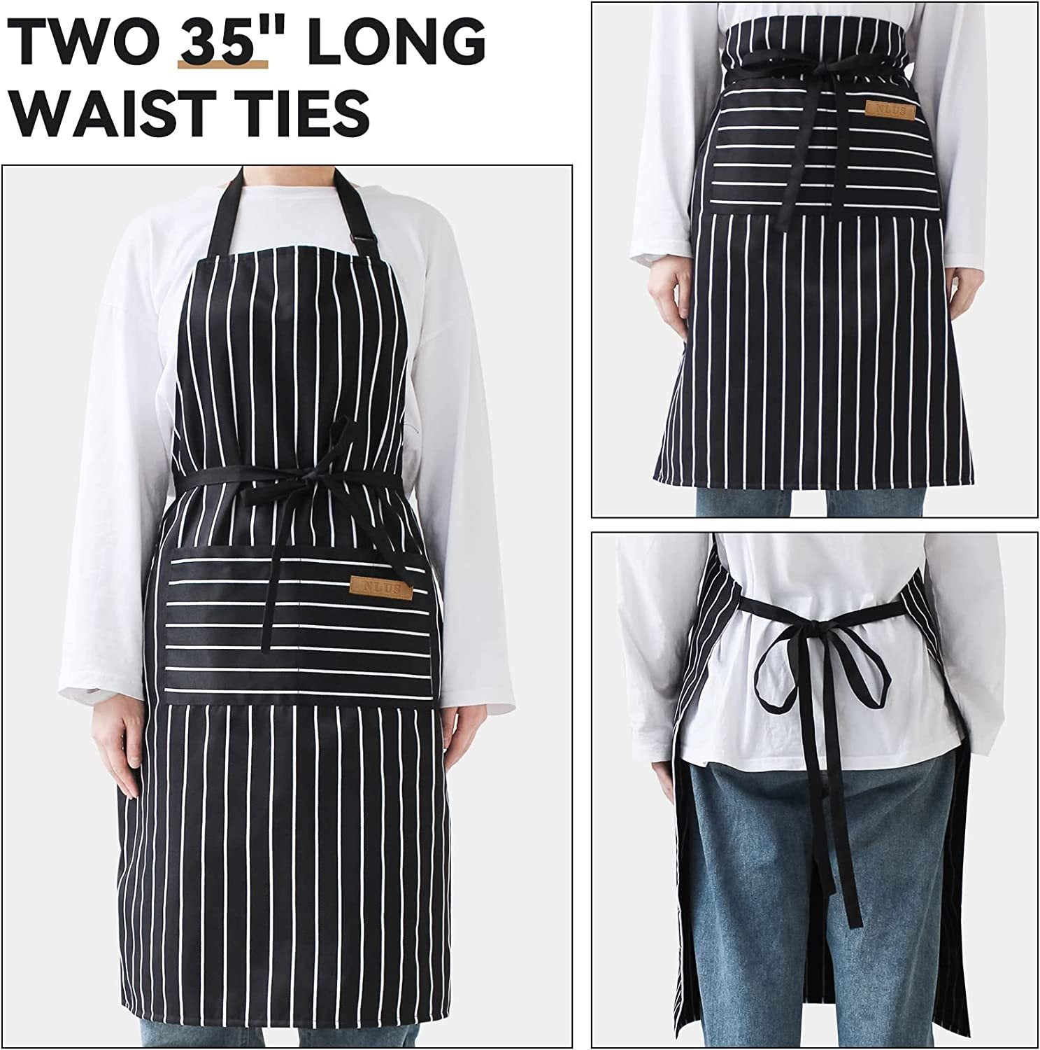 Halter Striped Polyester Restaurant Gardening Apron - Gardening Grow